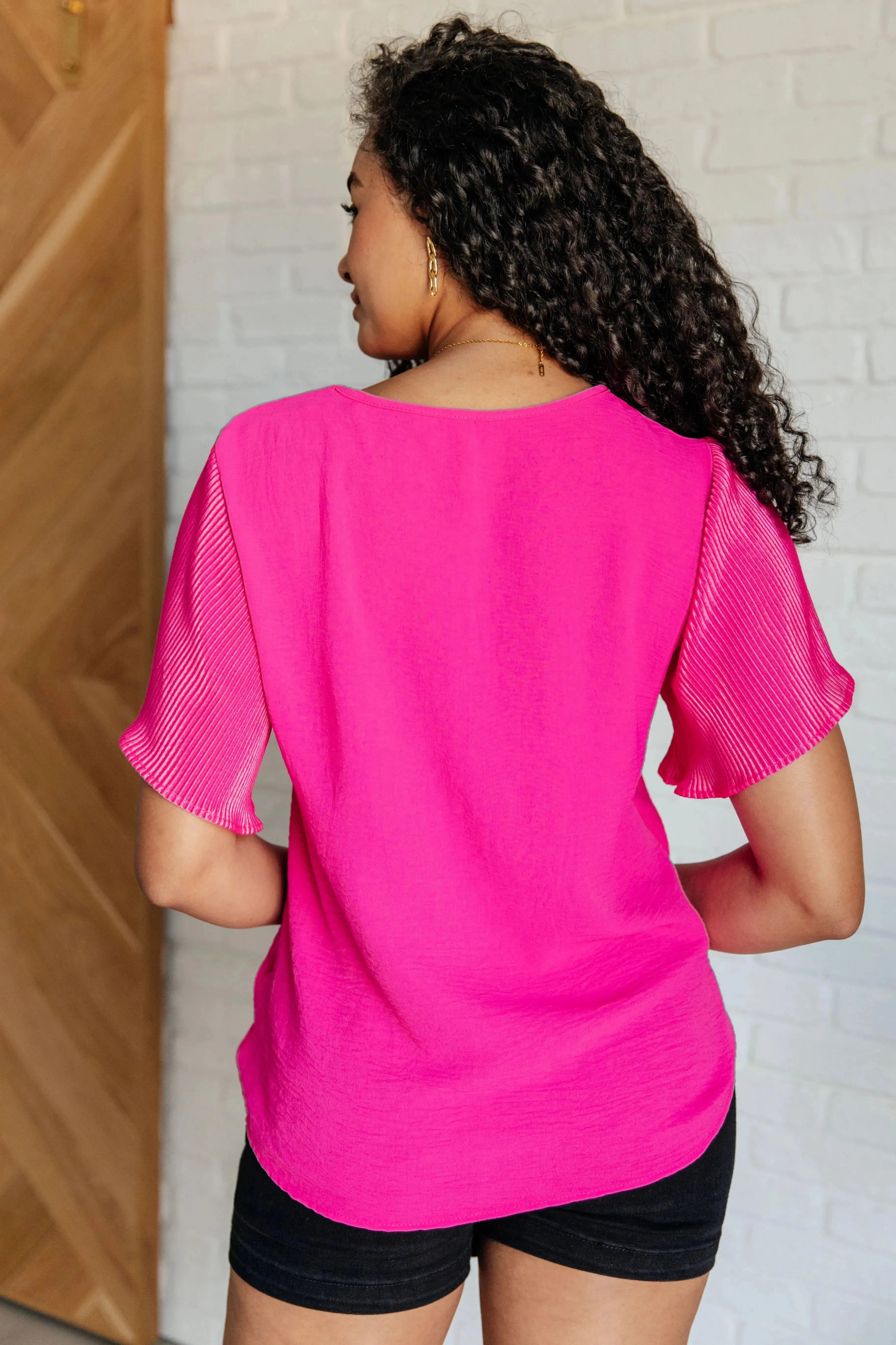 Pink and Perfect Ruffle Sleeve Top - Whatever You Like Shop