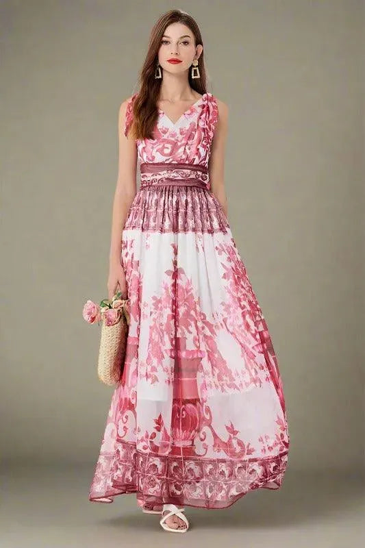 Pink Fashion Chiffon Maxi Dress - Whatever You Like Shop