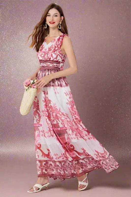 Pink Fashion Chiffon Maxi Dress - Whatever You Like Shop