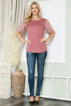 Pleat Bubble Sleeve Knit Top - Whatever You Like Shop