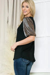 Pleat Bubble Sleeve Knit Top - Whatever You Like Shop