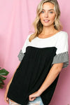 PLUS SOLID STRIPE BABY DOLL TOP - Whatever You Like Shop