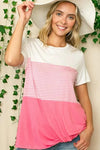 Plus Stripe Color Block Tunic - Whatever You Like Shop