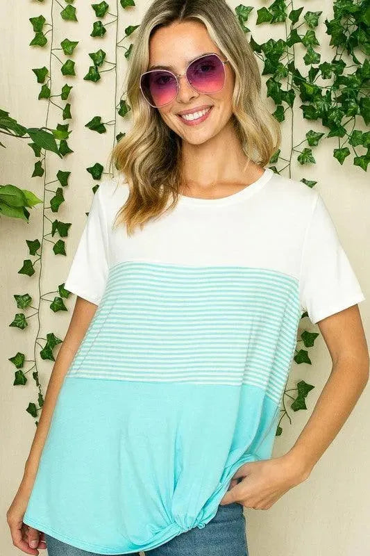 Plus Stripe Color Block Tunic - Whatever You Like Shop