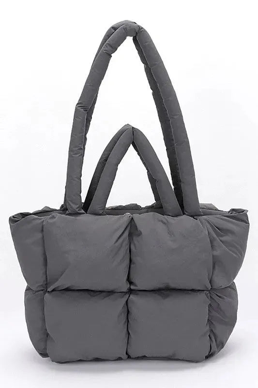 Quilted Puffer Convertible Tote Bag - Whatever You Like Shop