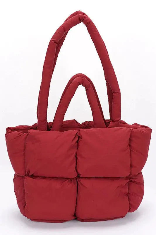 Quilted Puffer Convertible Tote Bag - Whatever You Like Shop