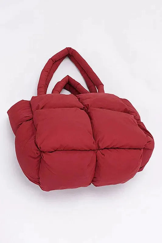 Quilted Puffer Convertible Tote Bag - Whatever You Like Shop