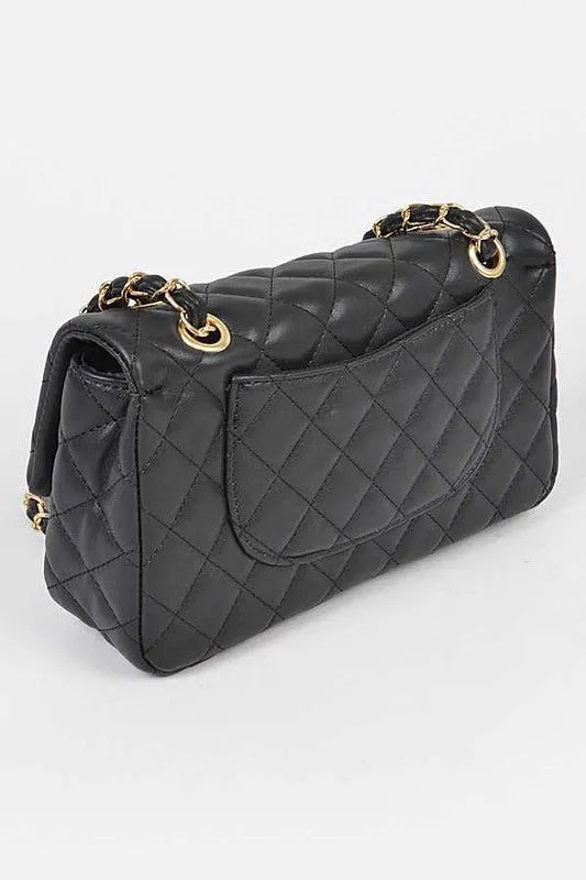 Quilted Turn Lock Convertible Shoulder Bag - Whatever You Like Shop