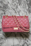 Quilted Turn Lock Convertible Shoulder Bag - Whatever You Like Shop