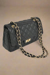 Quilted Turn Lock Convertible Shoulder Bag - Whatever You Like Shop