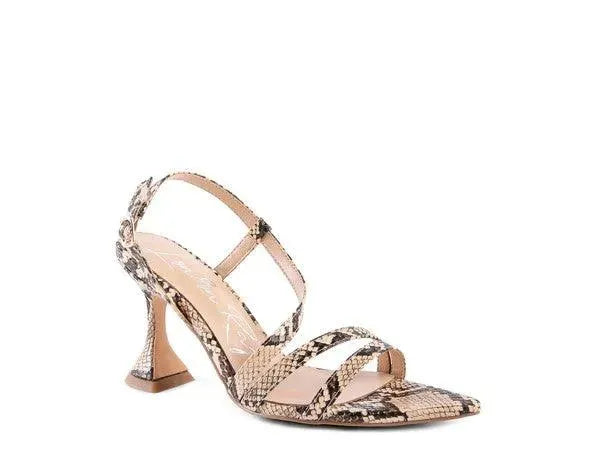 Rag & Co CHERRY TART Snake Print Spool Heel Sandals - Whatever You Like Shop