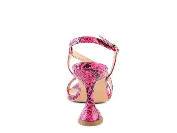 Rag & Co CHERRY TART Snake Print Spool Heel Sandals - Whatever You Like Shop