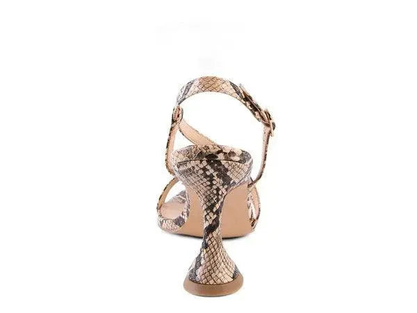 Rag & Co CHERRY TART Snake Print Spool Heel Sandals - Whatever You Like Shop