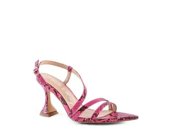 Rag & Co CHERRY TART Snake Print Spool Heel Sandals - Whatever You Like Shop