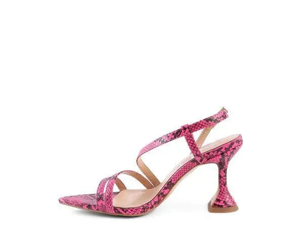 Rag & Co CHERRY TART Snake Print Spool Heel Sandals - Whatever You Like Shop