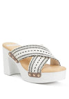 Rag & Co Finley Raffia High Block Heel Clogs - Whatever You Like Shop