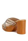 Rag & Co Finley Raffia High Block Heel Clogs - Whatever You Like Shop