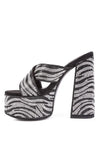 Rag & Co SINFUL HIGH PLATFORM PATTERNED DIAMANTE SLIDES - Whatever You Like Shop