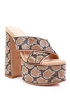 Rag & Co SINFUL HIGH PLATFORM PATTERNED DIAMANTE SLIDES - Whatever You Like Shop