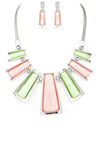 Resin Bars Statement Necklace Set - Whatever You Like Shop