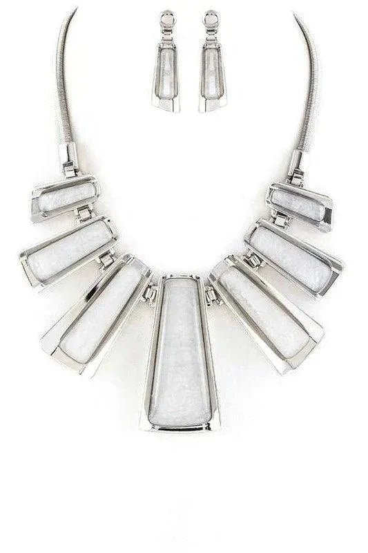 Resin Bars Statement Necklace Set - Whatever You Like Shop