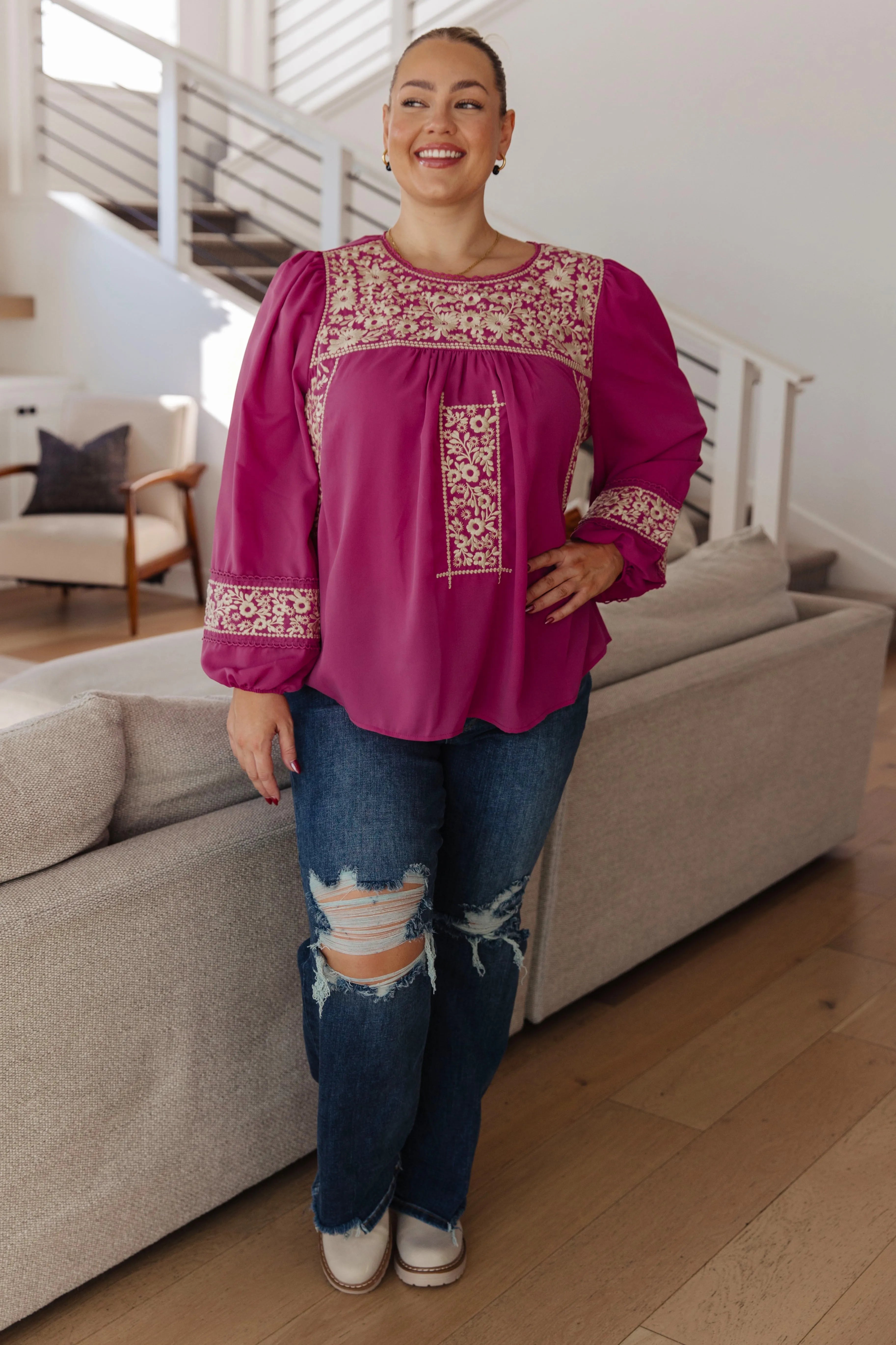 Rodeo Queen Embroidered Blouse - Whatever You Like Shop