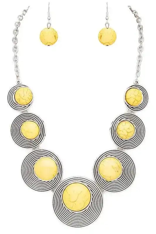 Round Stone Western Necklace Set - Whatever You Like Shop