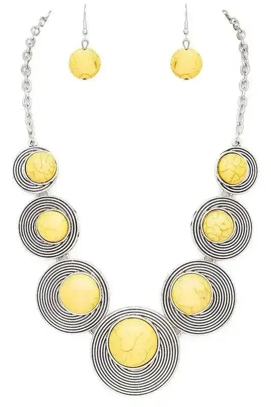 Round Stone Western Necklace Set - Whatever You Like Shop