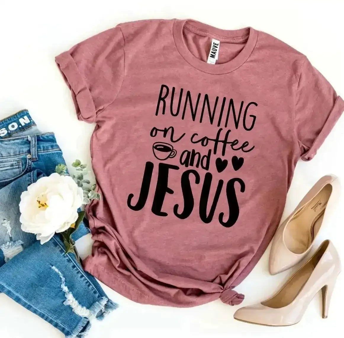 Running On Coffee and Jesus T-Shirt - Whatever You Like Shop