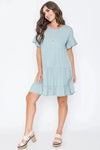 Solid Ruffle Triple Tiered Midi Dress-Plus Size - Whatever You Like Shop