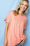 SOLID RUFFLED SL BABY DOLL TOP - Whatever You Like Shop