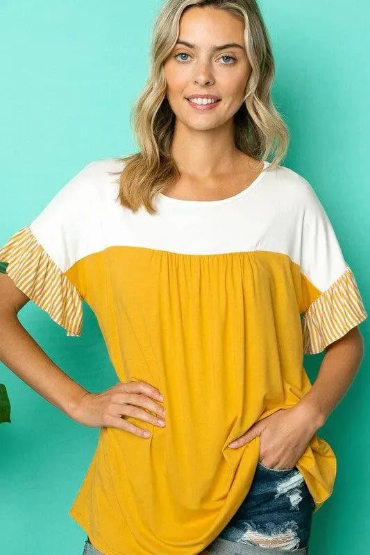 SOLID STRIPE BABY DOLL TOP - Whatever You Like Shop