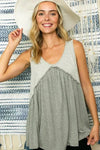 SOLID STRIPE BABYDOLL TANK TOP - Whatever You Like Shop