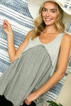 SOLID STRIPE BABYDOLL TANK TOP - Whatever You Like Shop