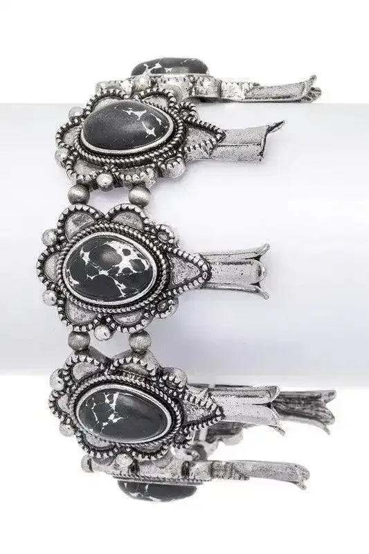 Squash Blossom Western Stone Bracelet - Whatever You Like Shop