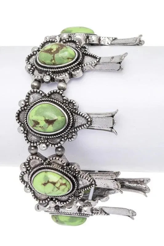 Squash Blossom Western Stone Bracelet - Whatever You Like Shop