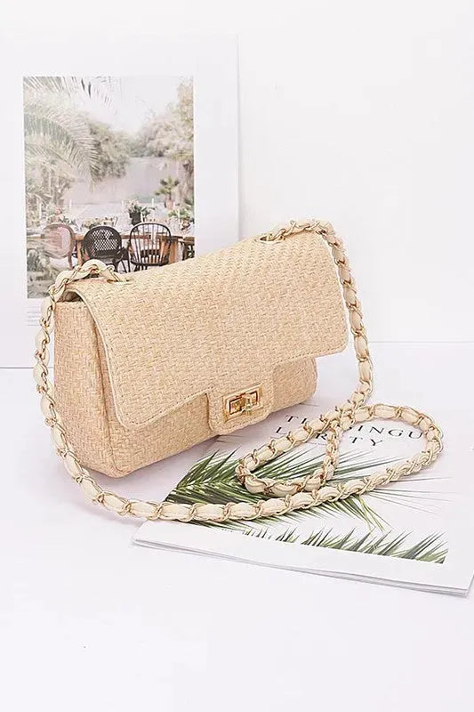 Straw Textured Shoulder Bag - Whatever You Like Shop