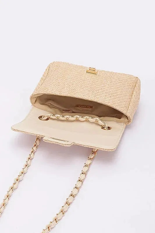 Straw Textured Shoulder Bag - Whatever You Like Shop