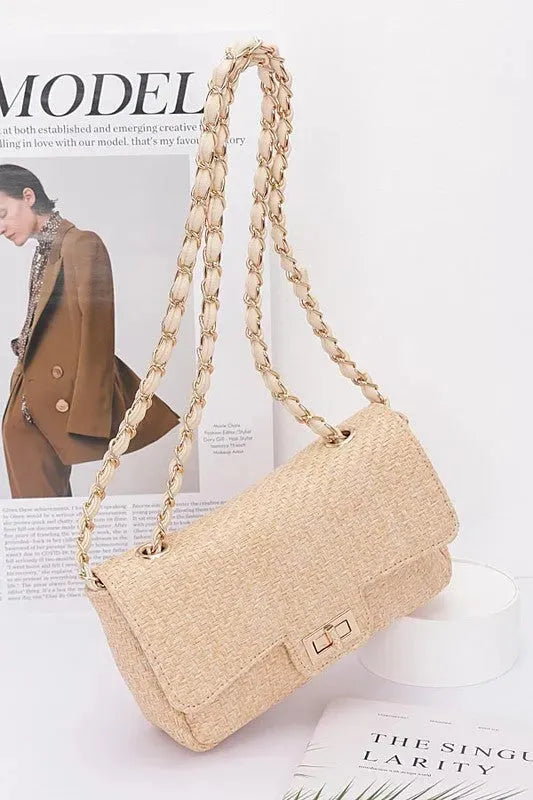 Straw Textured Shoulder Bag - Whatever You Like Shop