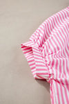 Stripe Button Up Dolman Shirt - Whatever You Like Shop