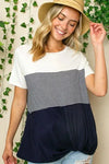 Stripe Color Block Tunic Top - Whatever You Like Shop