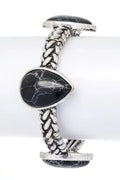 Teardrop Stone Textured Stretch Bracelet - Whatever You Like Shop