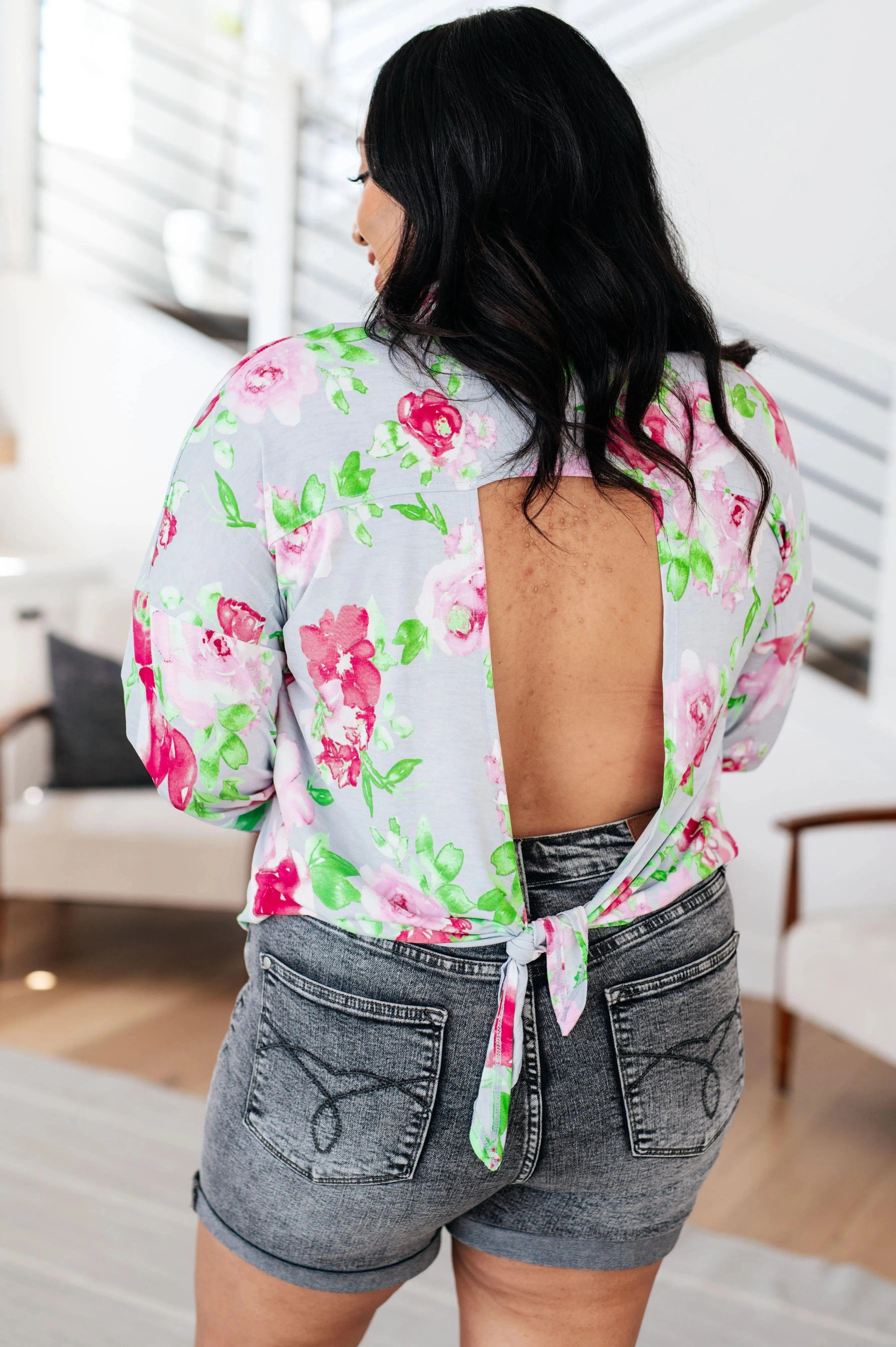 Thinking On It Open Back Floral Top - Whatever You Like Shop