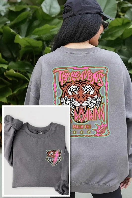 Tiger Graphic Fleece Sweatshirts - Whatever You Like Shop