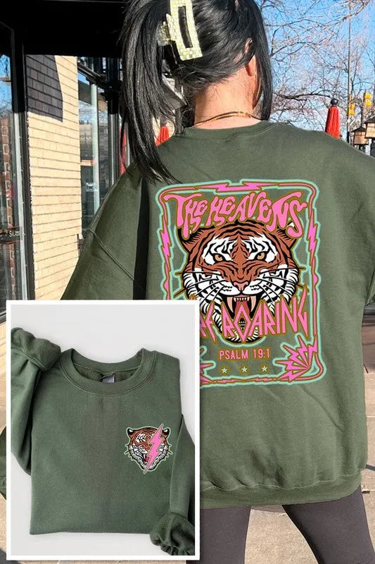 Tiger Graphic Fleece Sweatshirts - Whatever You Like Shop