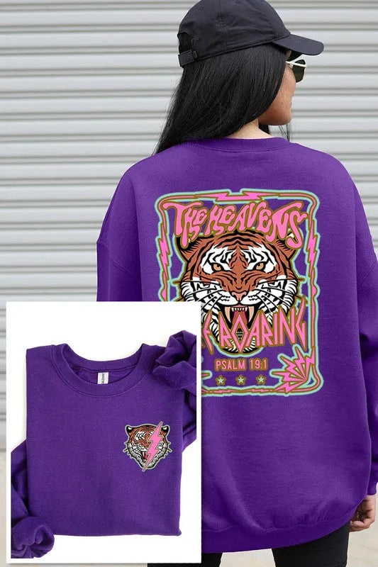 Tiger Graphic Fleece Sweatshirts - Whatever You Like Shop