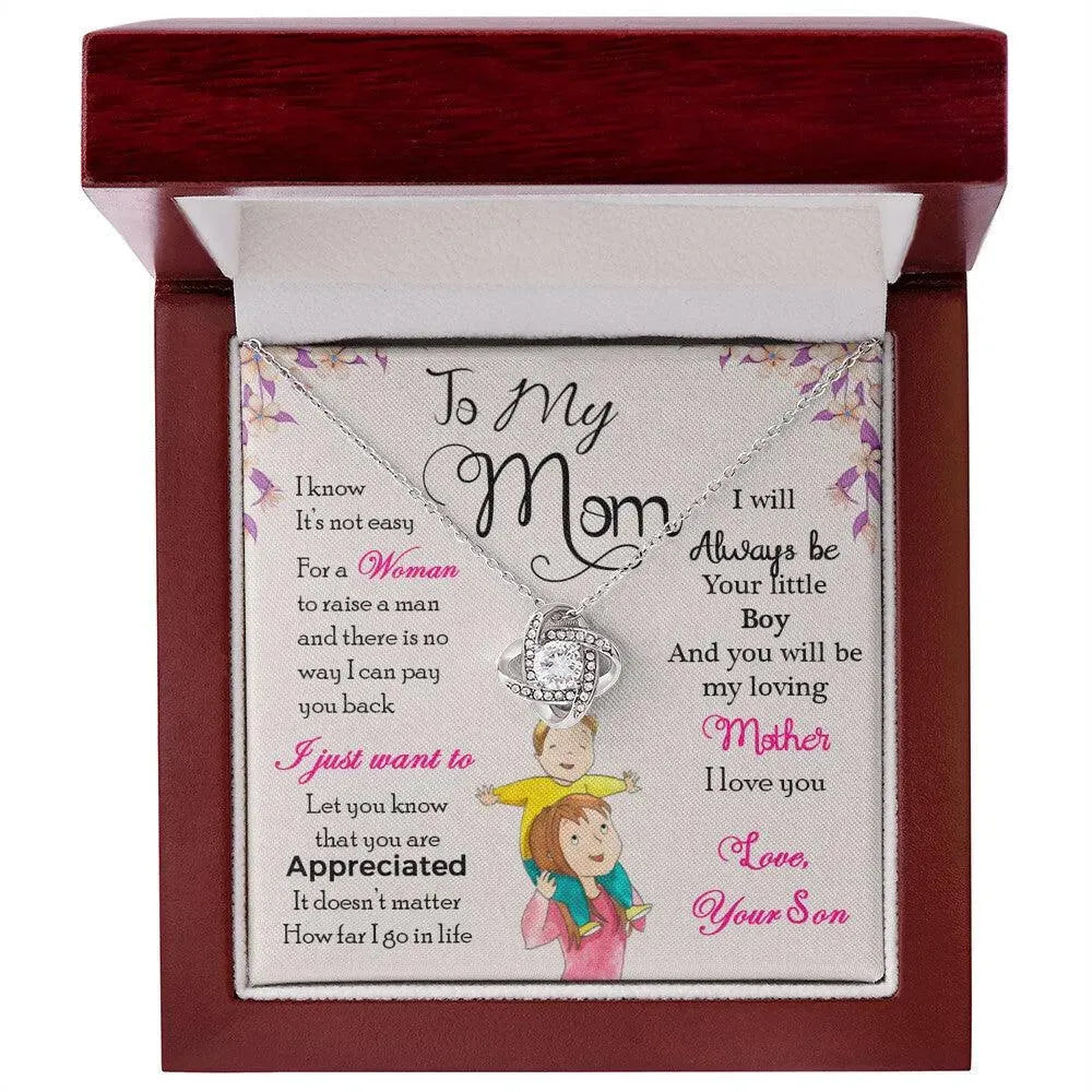 To My Mom, I Will Always Be Your Little Boy - Love Knot Necklace - Whatever You Like Shop