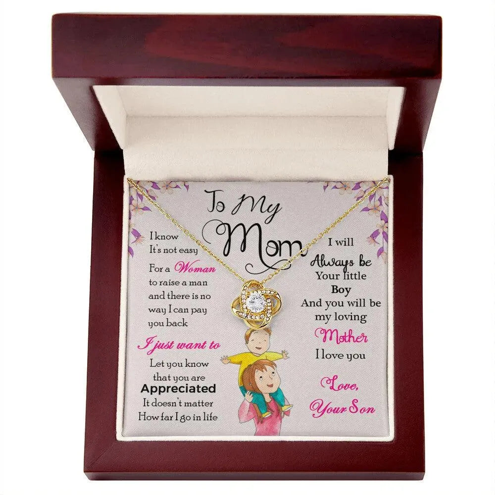 To My Mom, I Will Always Be Your Little Boy - Love Knot Necklace - Whatever You Like Shop