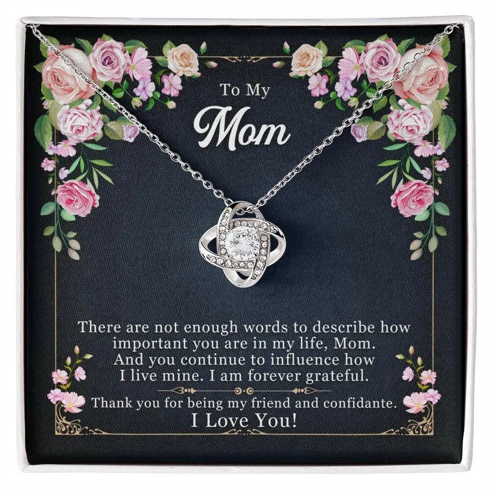 To My Mom, Thank yOU For Being My Friend - Love Knot Necklace - Whatever You Like Shop