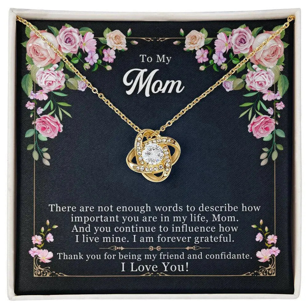 To My Mom, Thank yOU For Being My Friend - Love Knot Necklace - Whatever You Like Shop